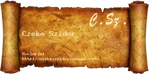 Czeke Szidor névjegykártya